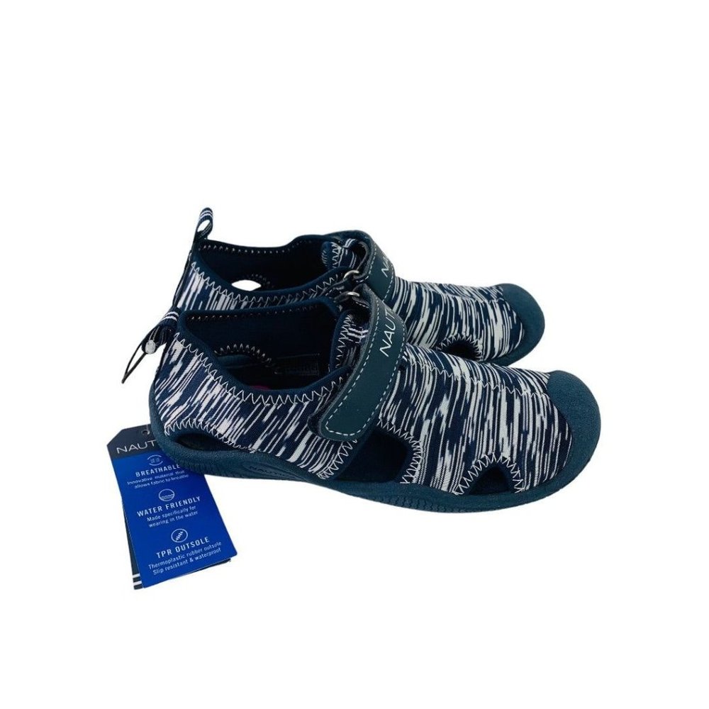 11 Nautica Kids New Bump Toe Water Shoes Sandals Kettle Gulf Navy Blue‎